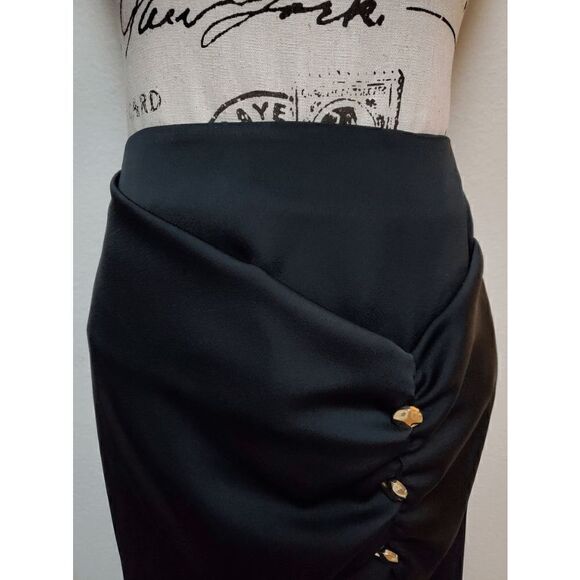 RIVER ISLAND Ruched Side Split Black Skirt SIZE S - Picture 9 of 15
